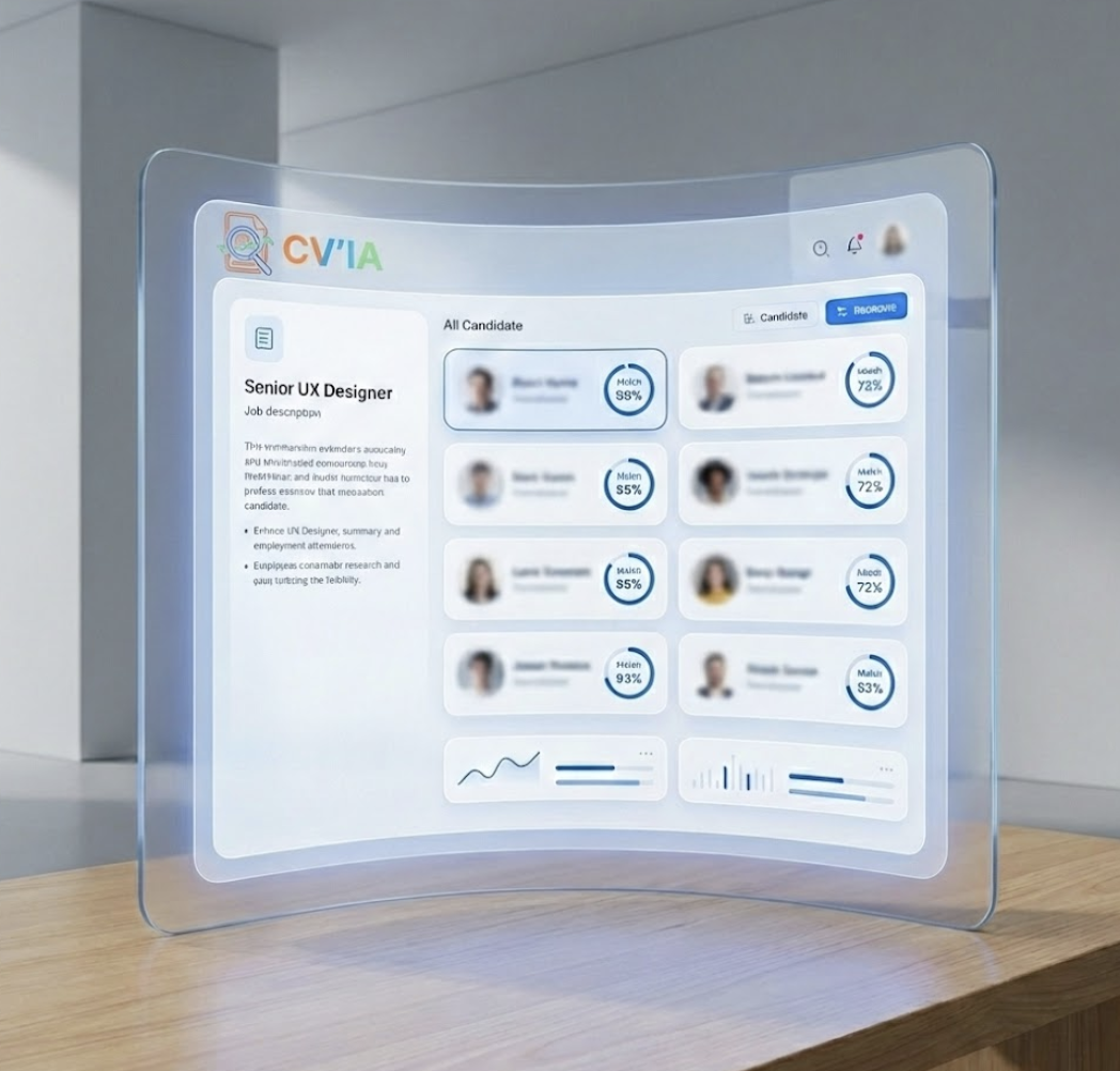Interface de l'outil CV'IA montrant un tableau de bord moderne